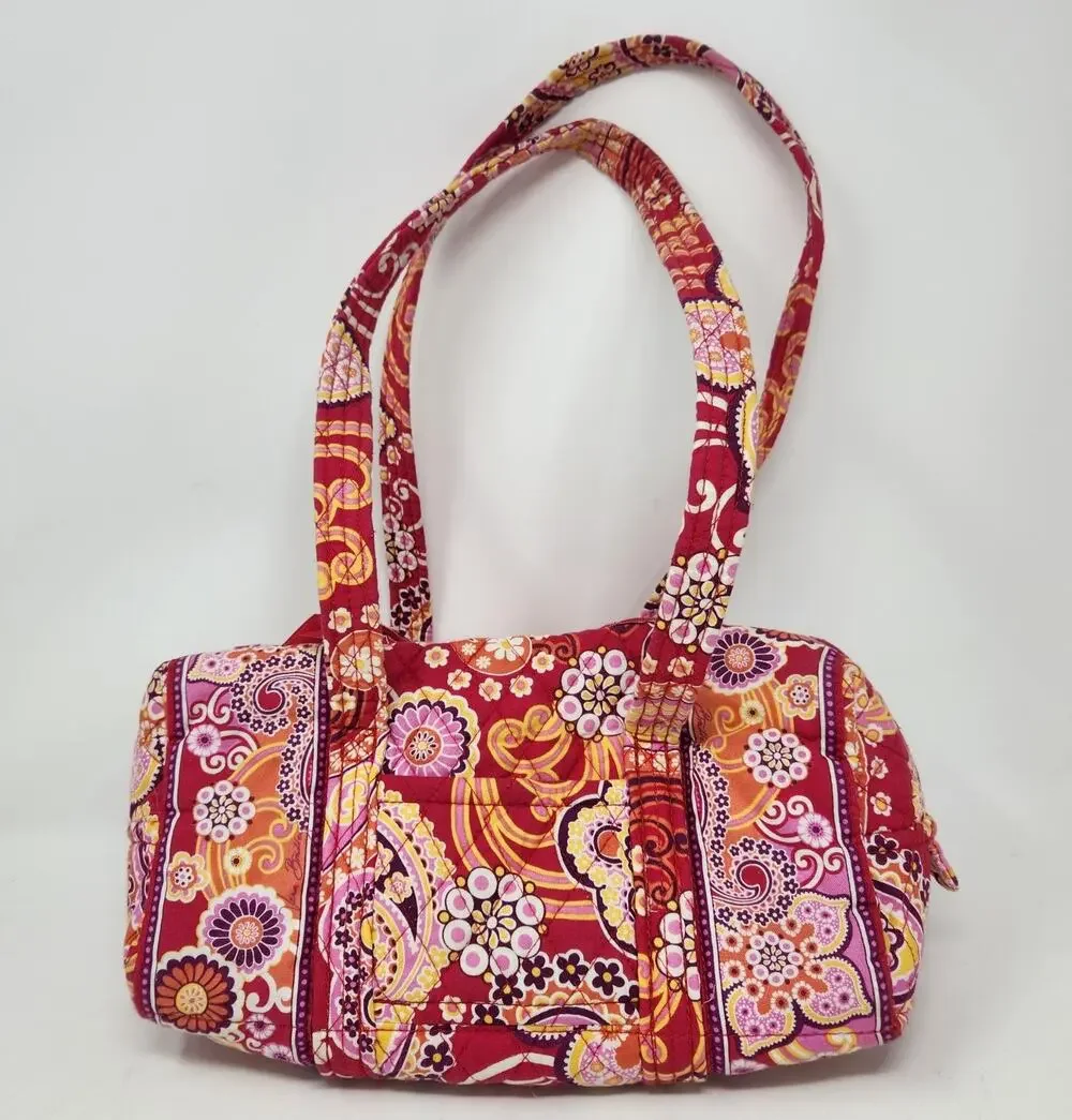 Vera Bradley Raspberry Fizz Rare Retired Quilted Shoulder Bag Mini Duffle Y2K